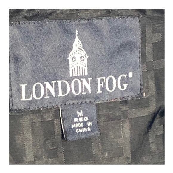 London Fog Black Waterproof Mid-Length Trench Coat Size Medium - Picture 4 of 14